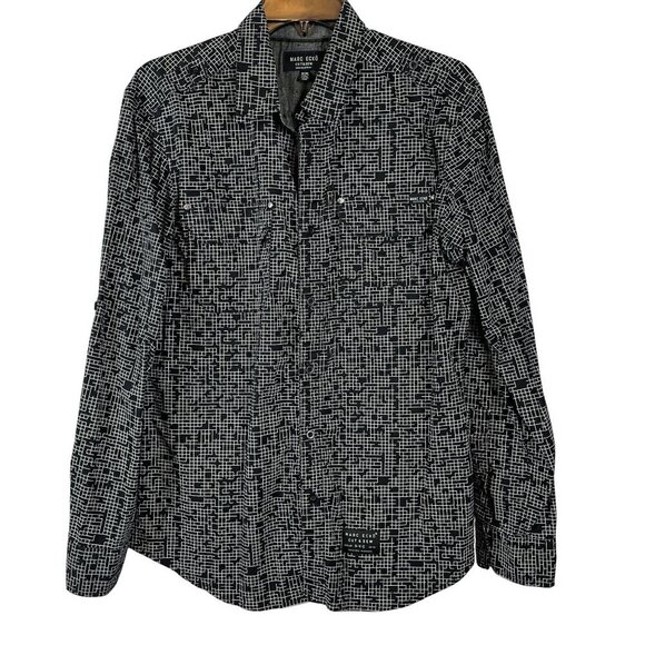 Marc Ecko Cut & Sew Men Graphic Long Sleeve Button-Up Shirt Size M - Picture 1 of 9